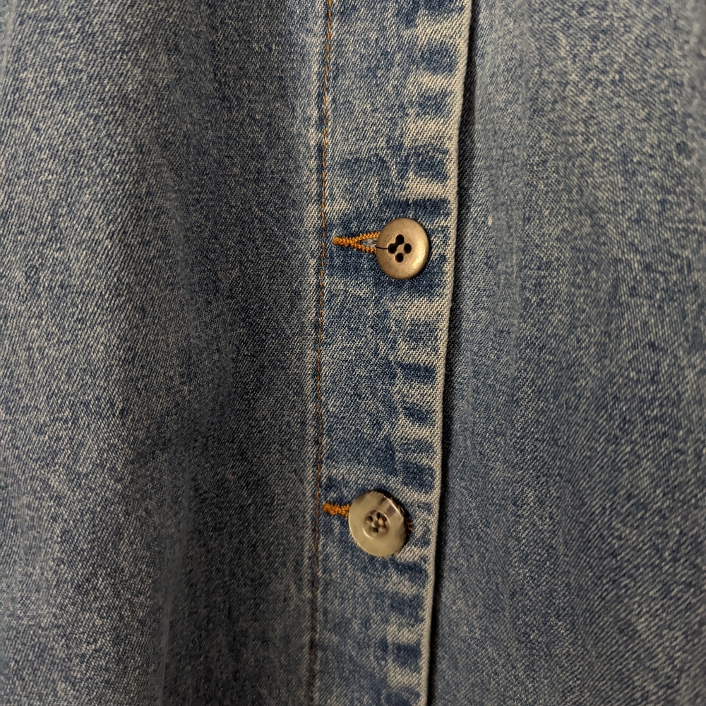 A-line vintage denim skirt with pockets - Picture 3 of 4